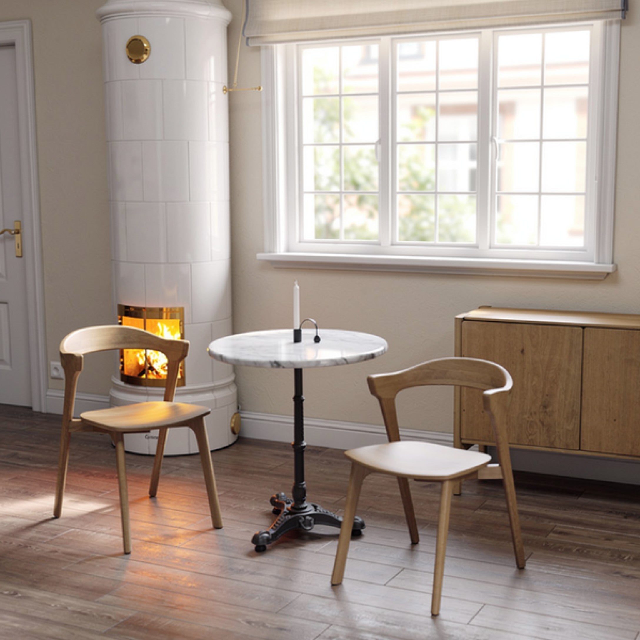 Loire marmorbord 60 hvit