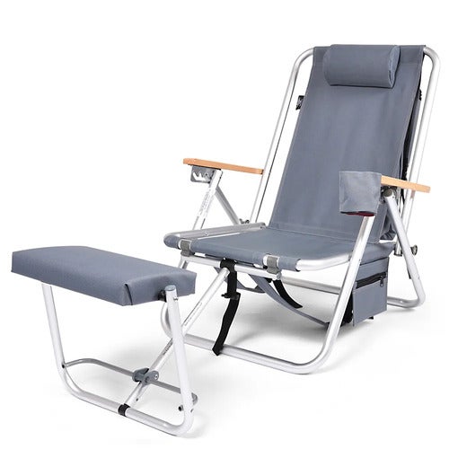 Roxy strandstol med kjølebag og mobil lomme grå