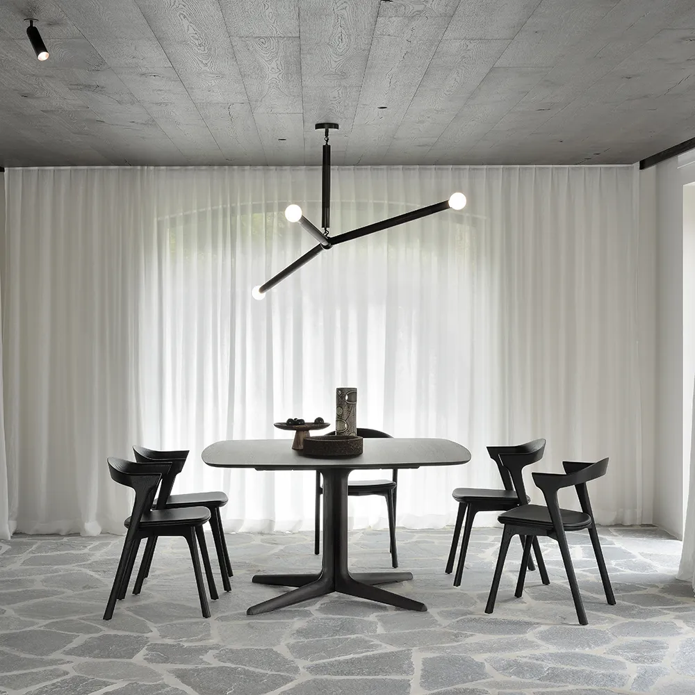 Bok Spisestol svart eik/black leather