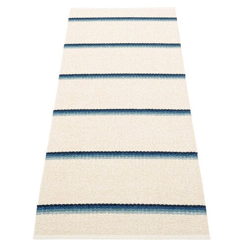 Olle teppe 70x180 cm blue / background vanilla 