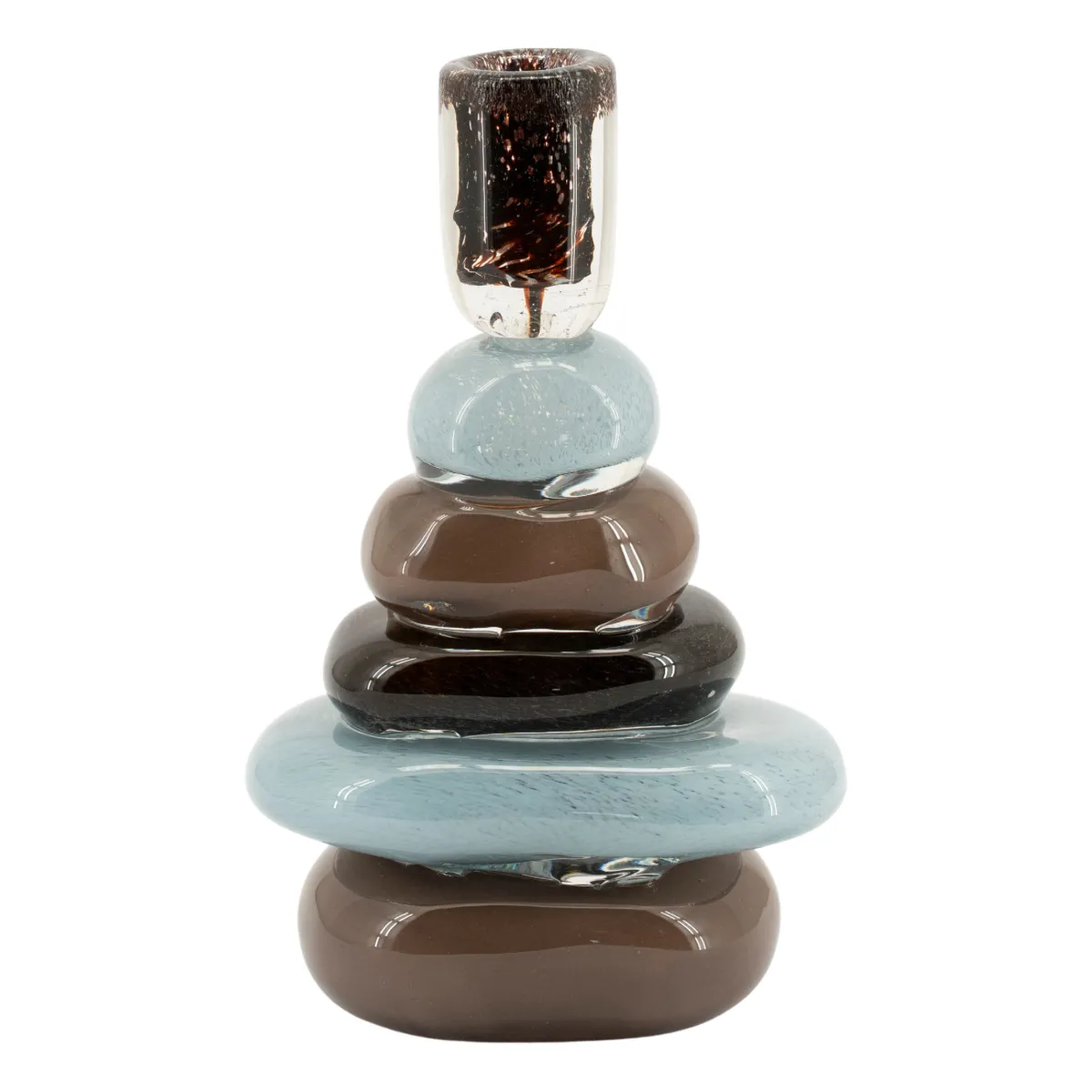 Toras 2 lysestake 12,5x9,5x25 cm glass multicolour
