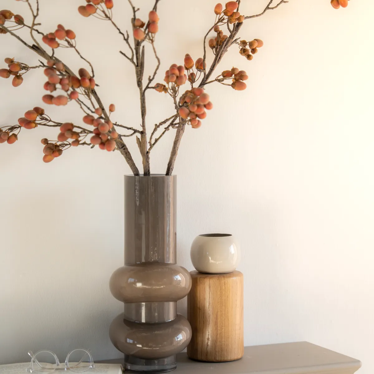 Vase Belloa - beige 12x12x25 cm