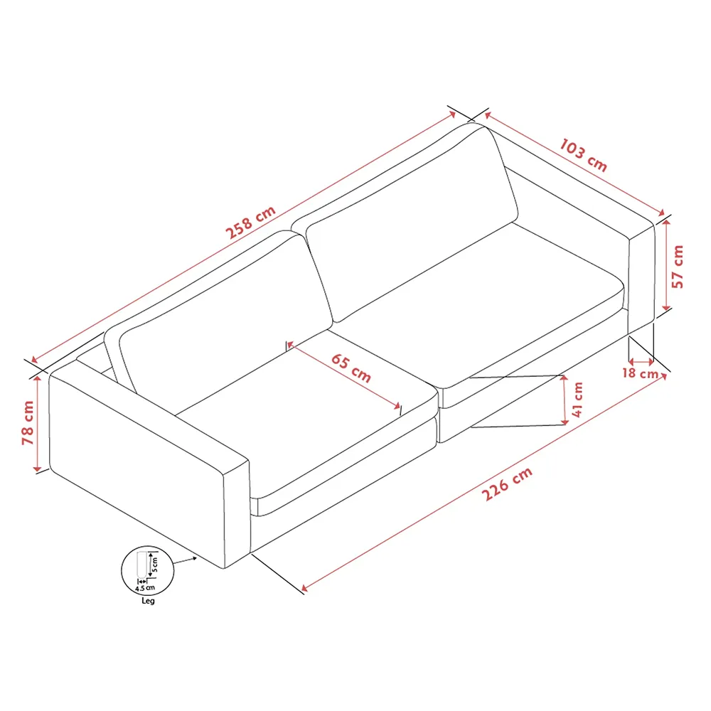 Duncan sofa 3-seter stoff Robin lysegrå