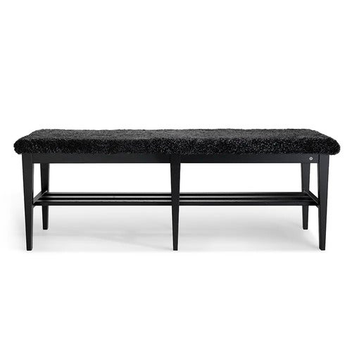 Nadja Bench 130 cm Svartbeiset ask/safeskinn Mørk grå