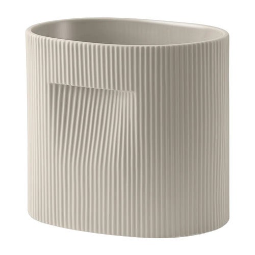 Ridge potte H: 24 cm - Beige