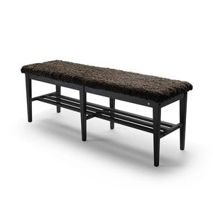 Nadja Bench 130 cm Svartbeiset ask/safeskinn brun