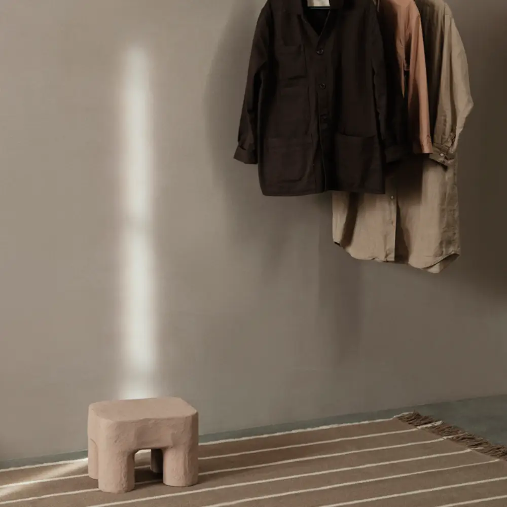 Calm Kelim Teppe 200x300 cm - Dark Sand/Off-white