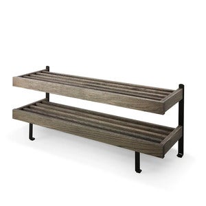 Nadja skohylle 100 cm røkt eik/mattsvart stål