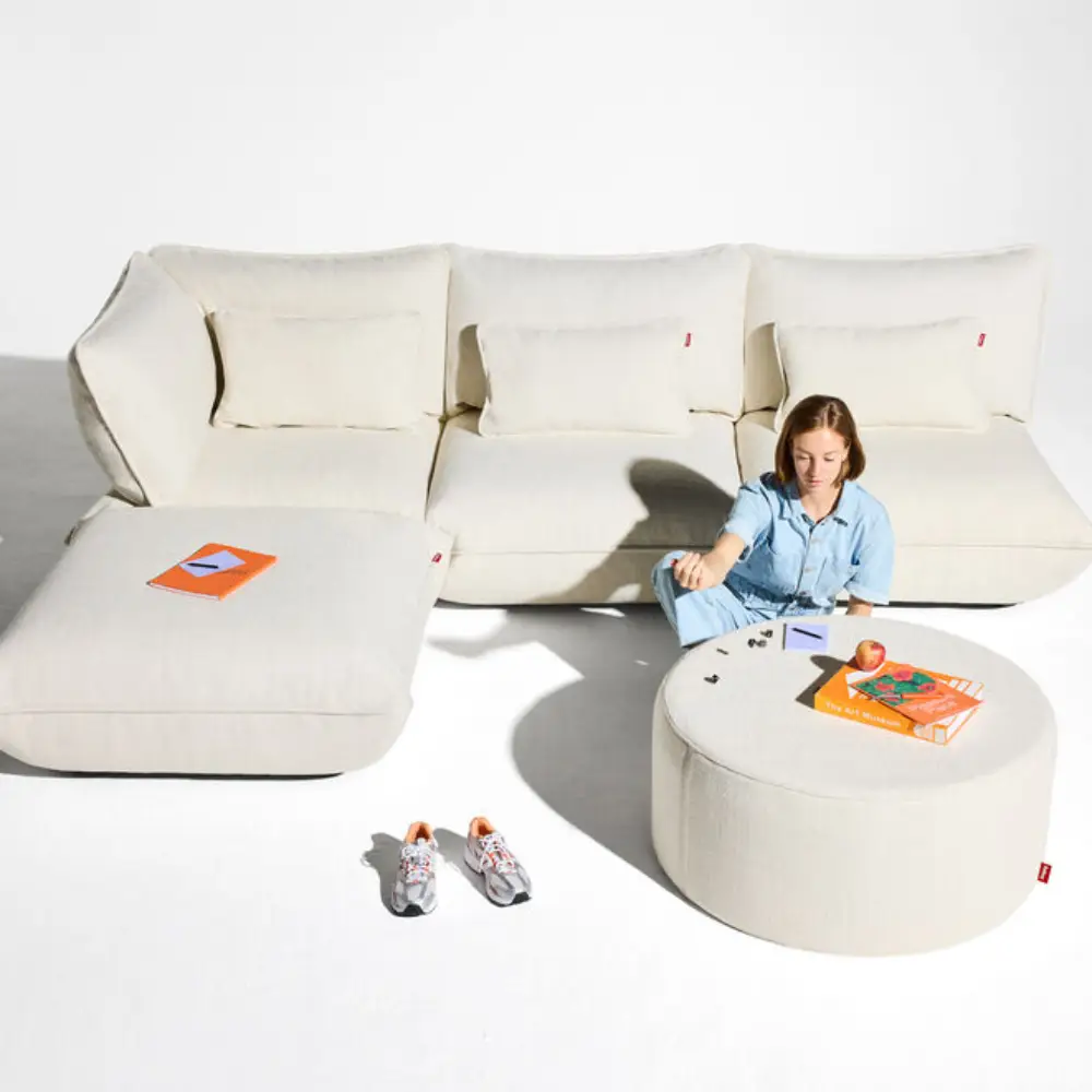 recycled puff pute boucle creme