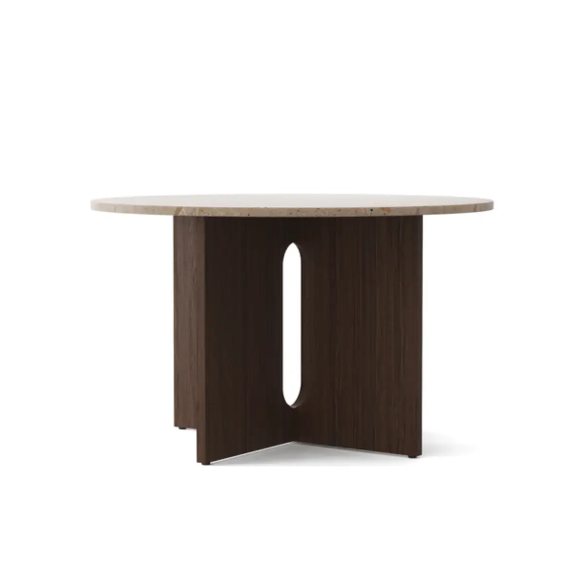 Audo CPH, Androgyne spisebord - Mørk eik/ stein Kunis breccia - Ø120 cm