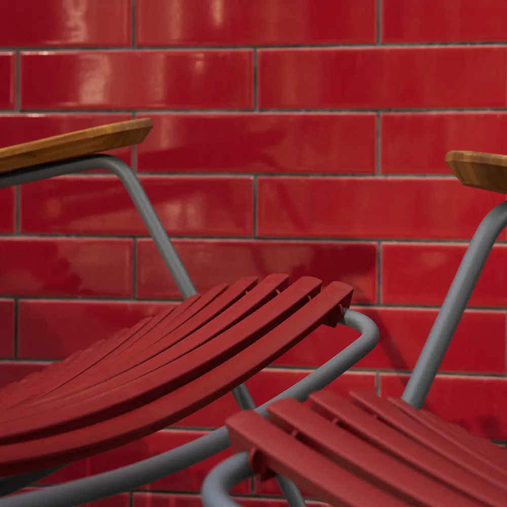 Click gyngestol paprika/grå bambus