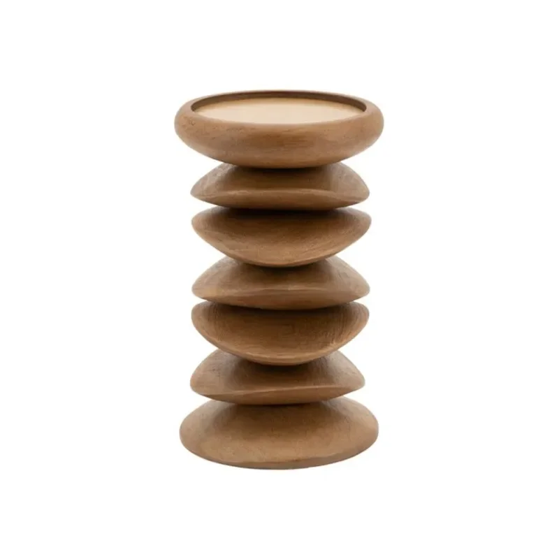 Pillar candle holder Kasane 10x10x15 cm Mangotre Brun