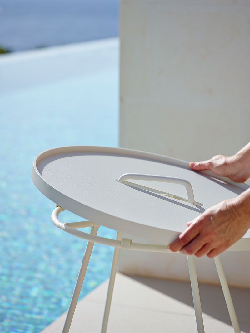 On-The-Move Stort Sidebord Hvit Aluminium