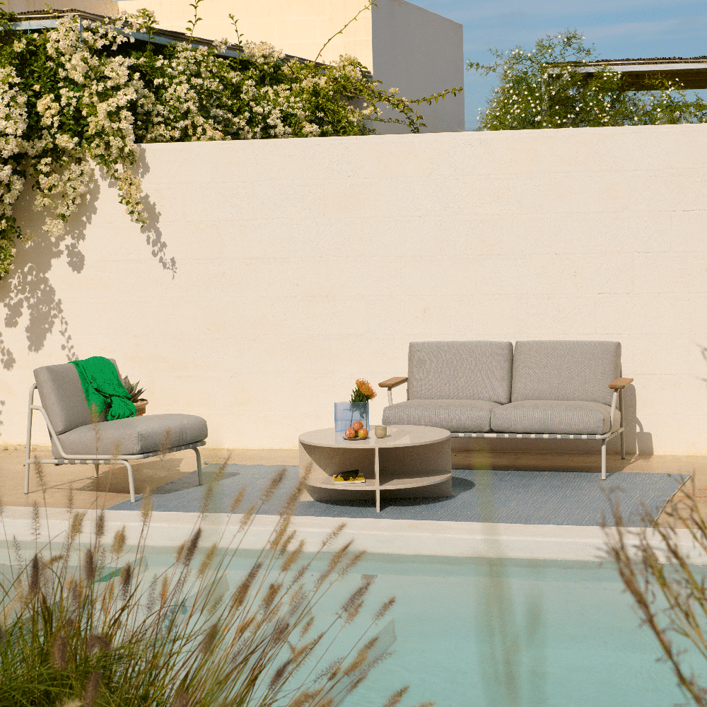 Lounge Sofa Settle 2-seater Laze 1/Grey