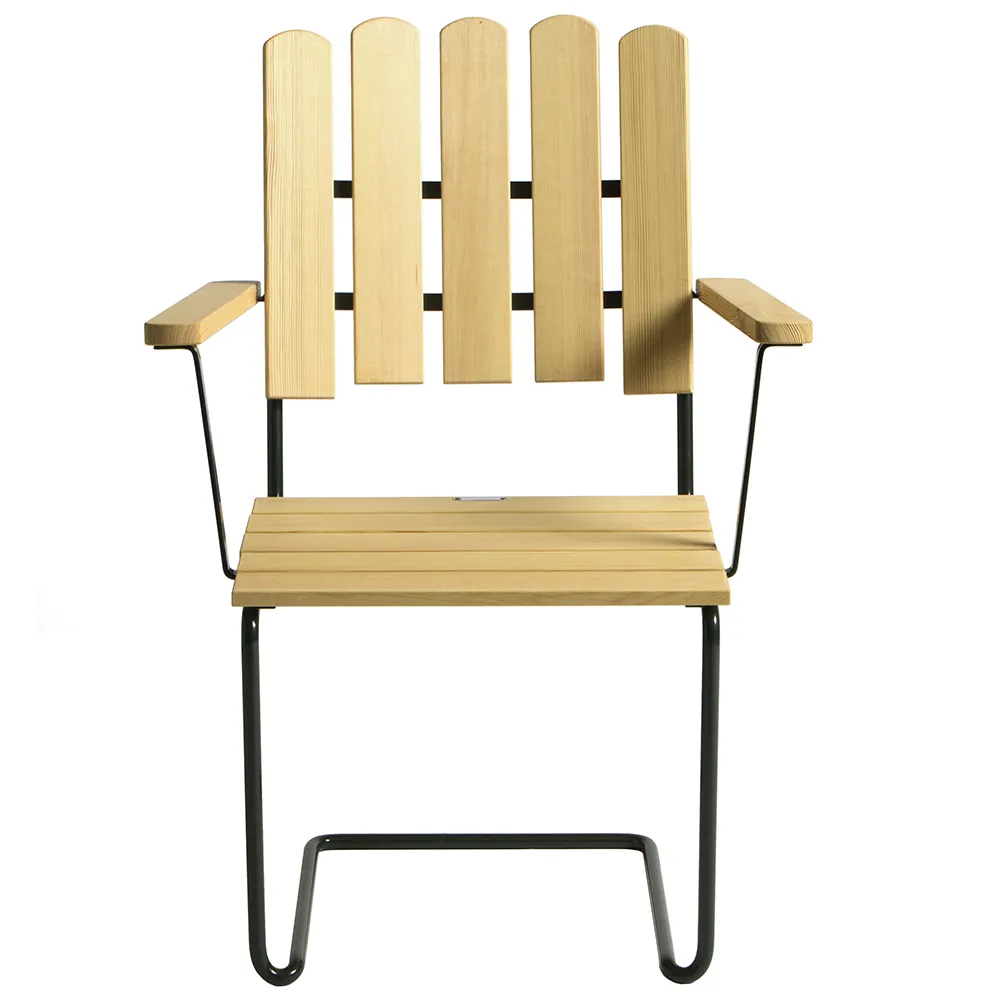 A2 Lenestol Oljet furu / Grønt understell