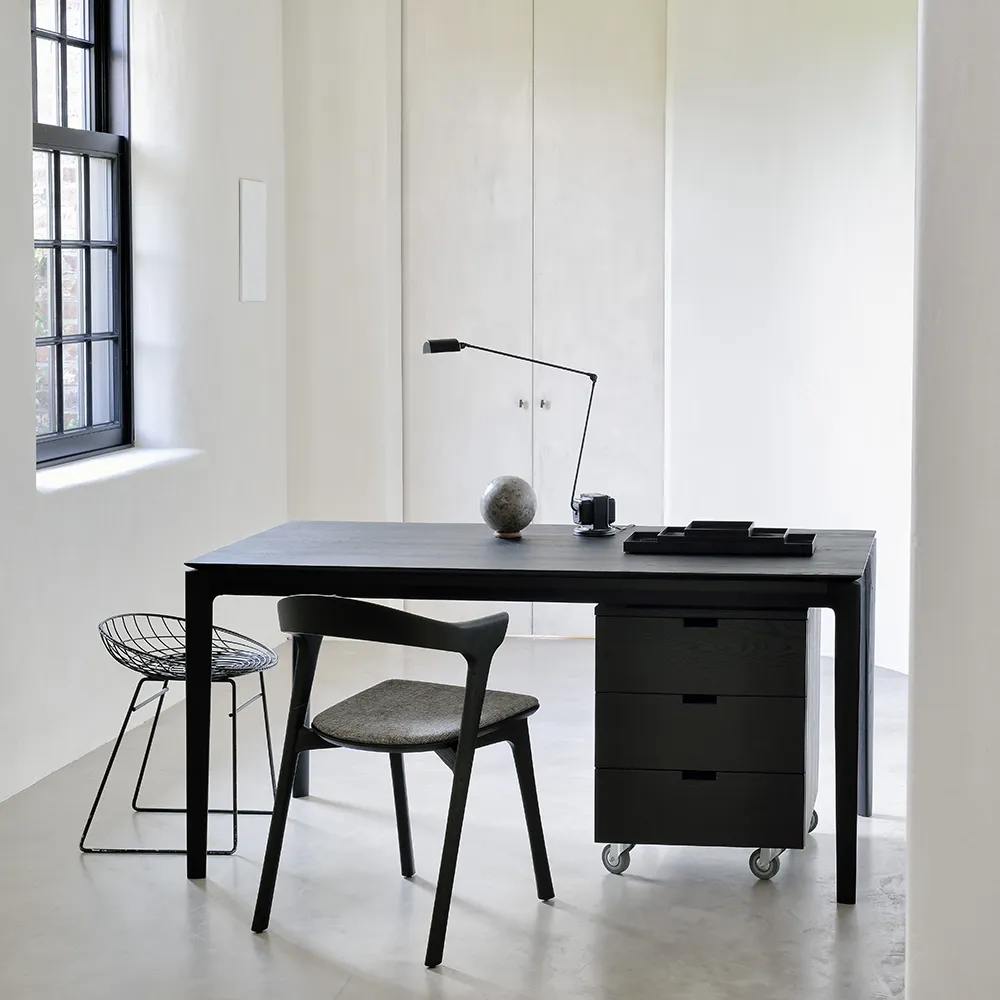 Bok Spisebord 90x180 cm Svartlakkert eik