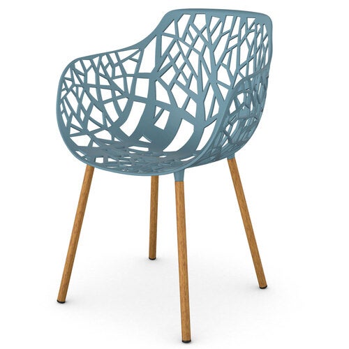 Forest Stol med armlener Iroko/Blue Teal