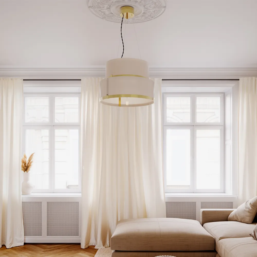 Marcel taklampe Ø50cm messing/hvit