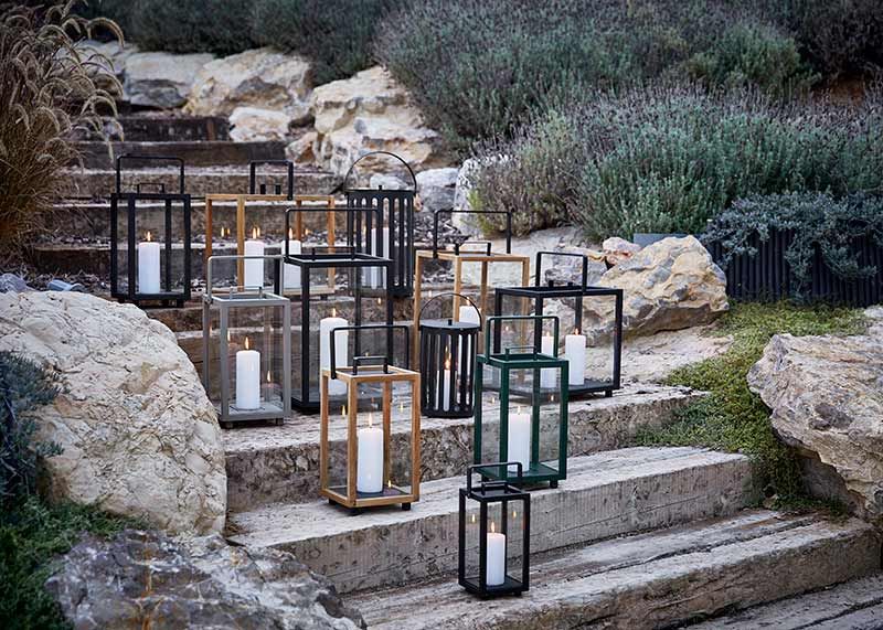 Lighthouse Lyslykt Grå/Teak Rektangulær