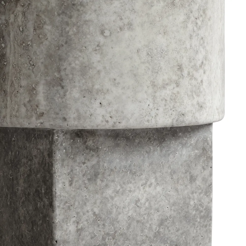 Column bord – sølvfarget travertin