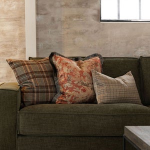  Putetrekk i palisanderblomst med frynser - 50x50 cm