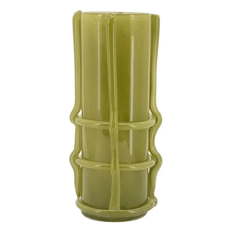 WrapIt vase 14x14x30 cm glass grønn