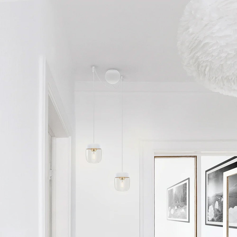 Cannonball Cluster Ø12 cm ledningssett dobbelt White