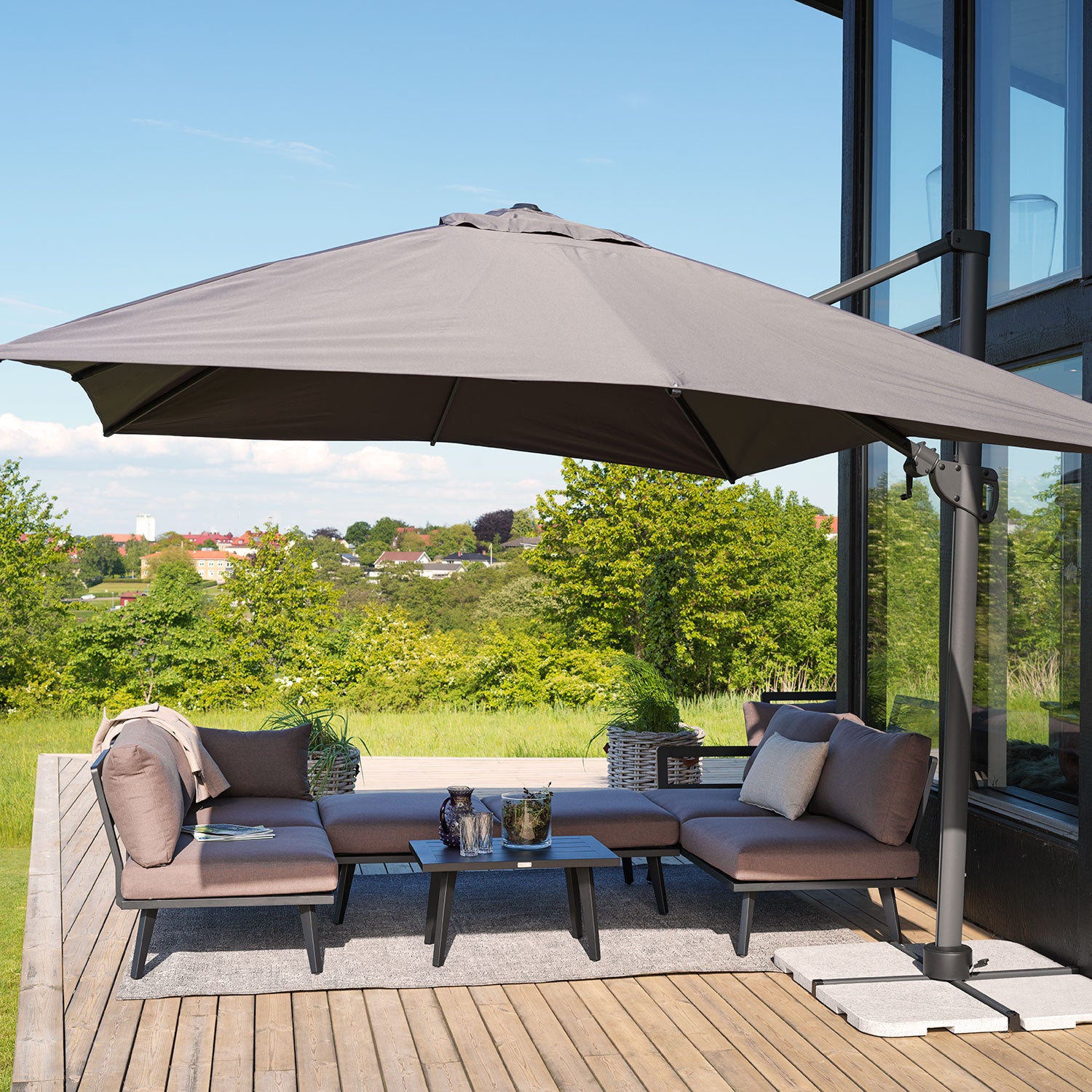 Villac 2-seter modul svart/brun Brafab