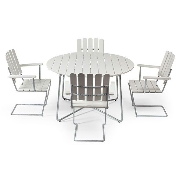 Spisegruppe 9A og 2A hvit Grythyttan Stålmöbler