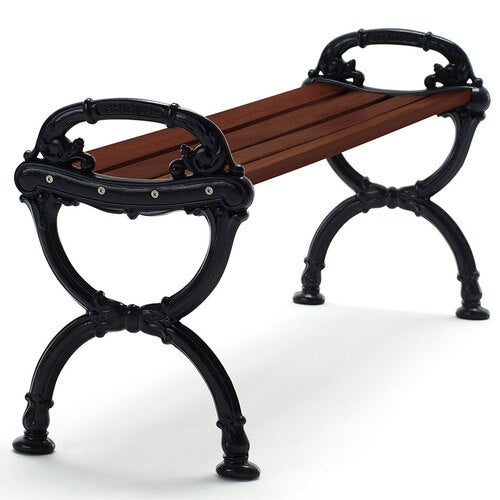 Benk Byarum / g:svart / v:brunt glass. for Byarums Bruk