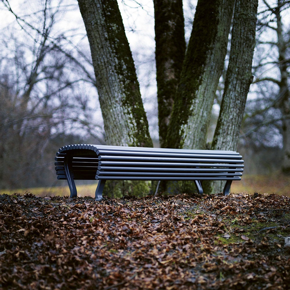 Jujol benk smal natur sortlasert mahogny