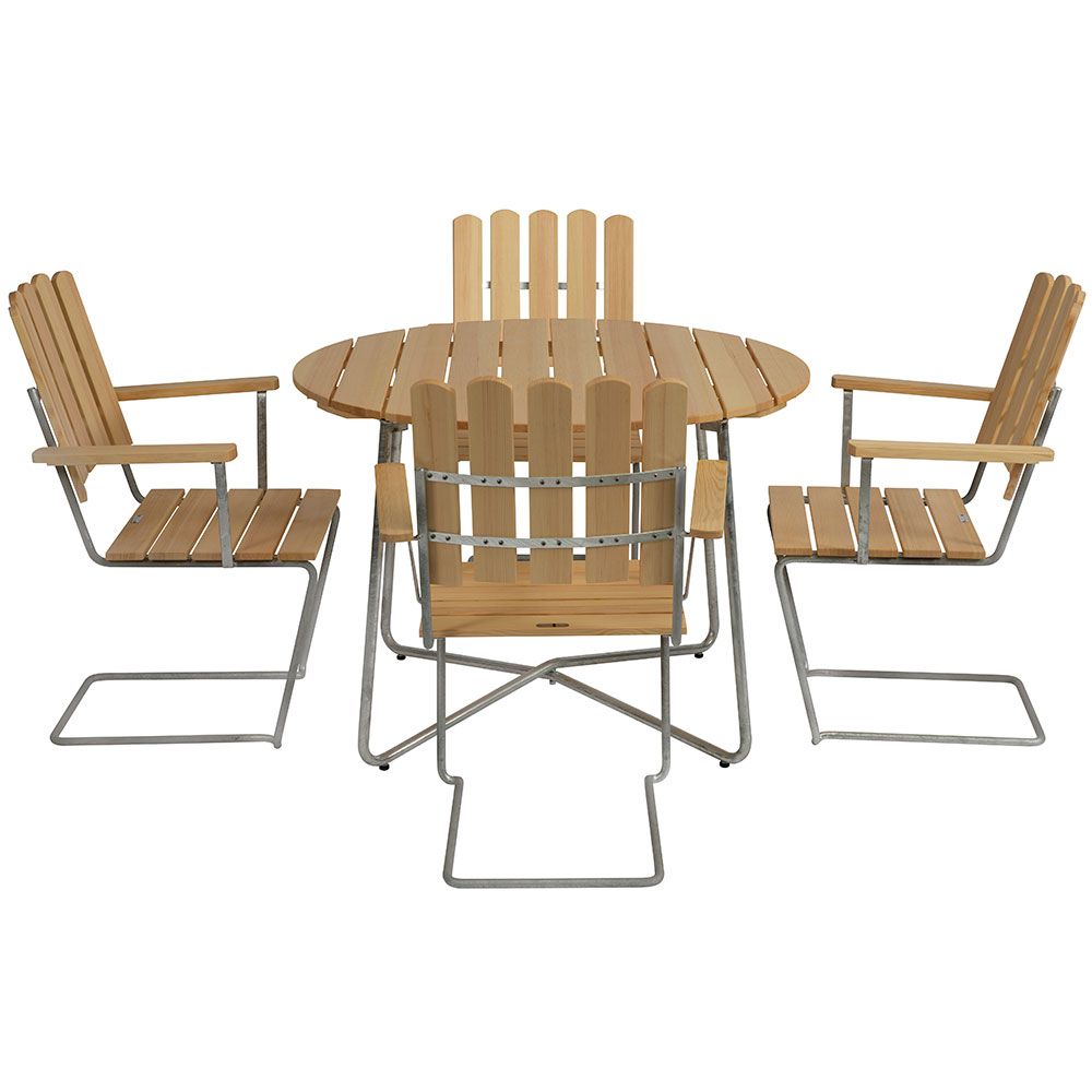 Spisegruppe 9A Ø 100 cm og A2 furu