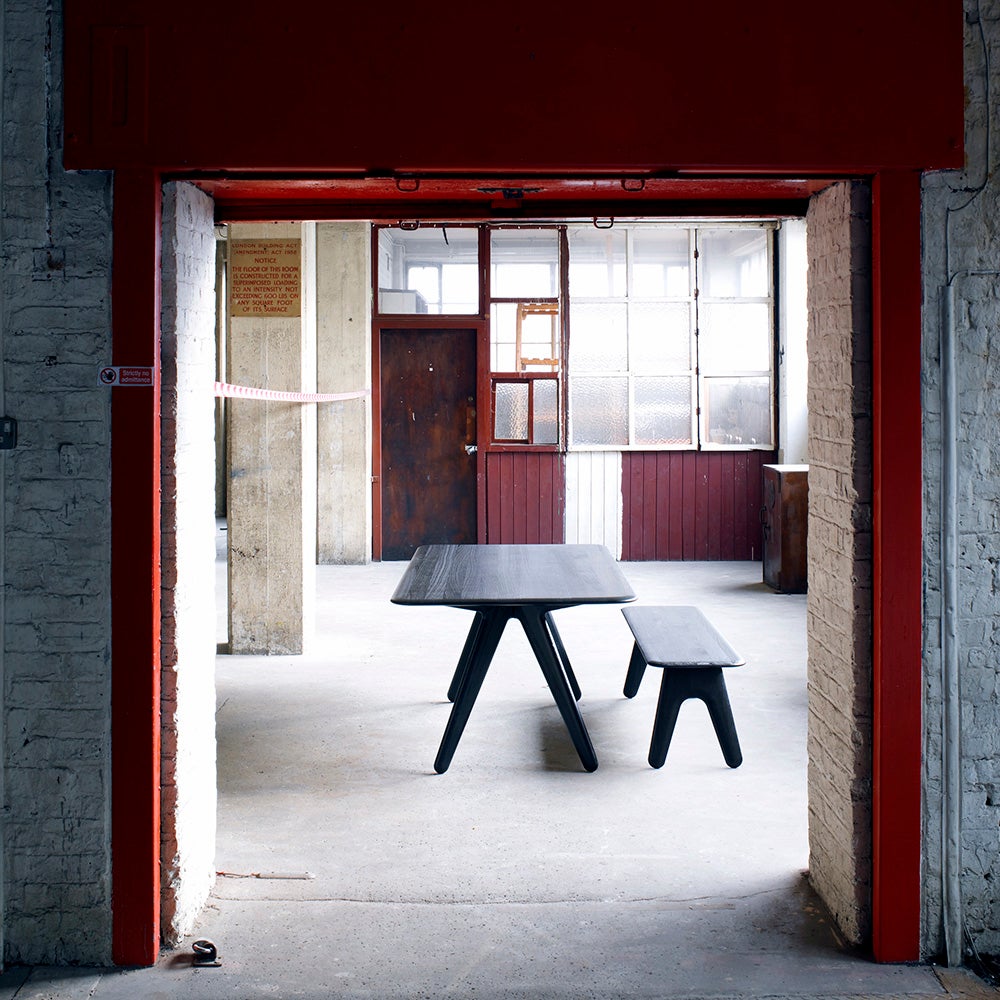 Slab spisebord 200 cm svart