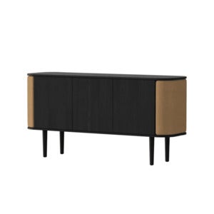 Treasures skap med 3 dører, svart eik/Sugar Brown