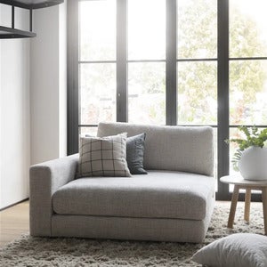 Duncan chaiselong venstre stof Robin lysegrå