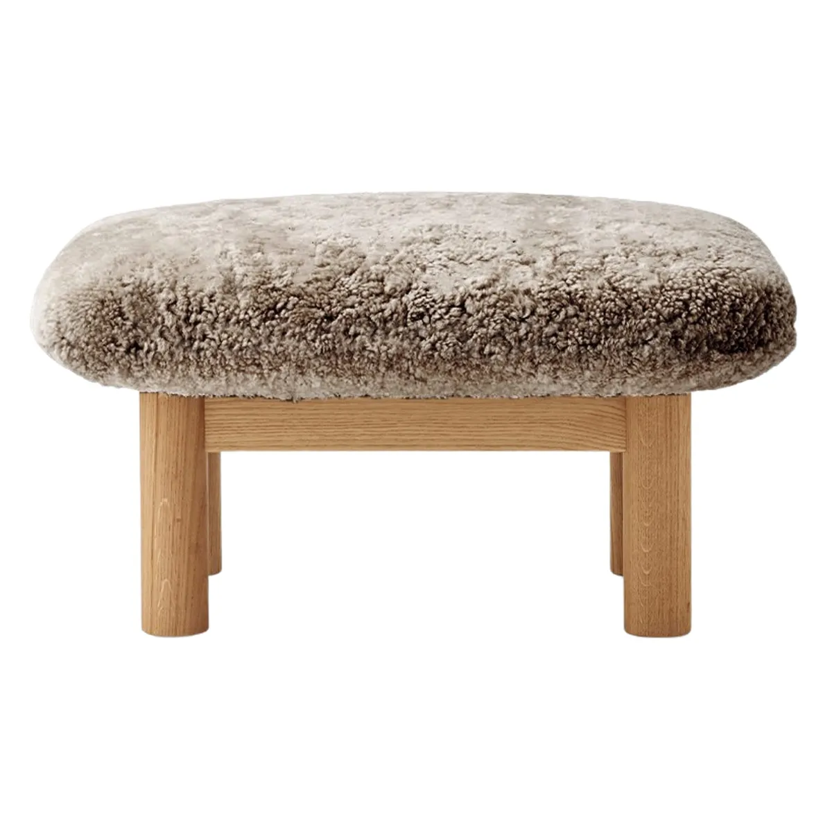 Brasilia krakk helbetrukket, massiv eik natur, Sheepskin Nevotex Sahara