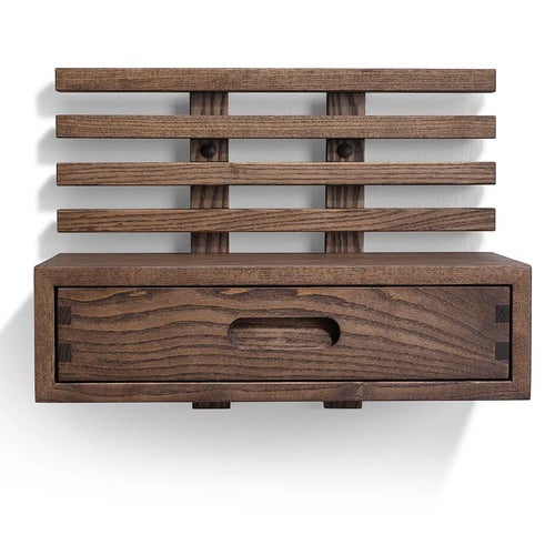 Zece Nattbord med skuff Brun oljet ask