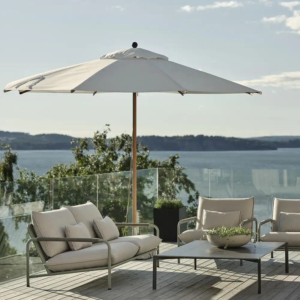 Paliano parasoll 350 cm natur/hvit Brafab