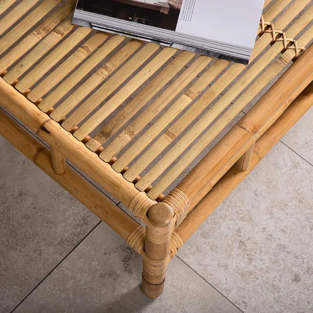 Cane salongbord 70x120 cm Bambus