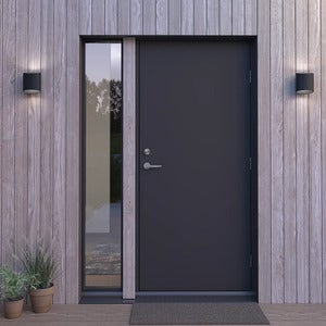 Sinne vegglampe IP44 svart struktur LED