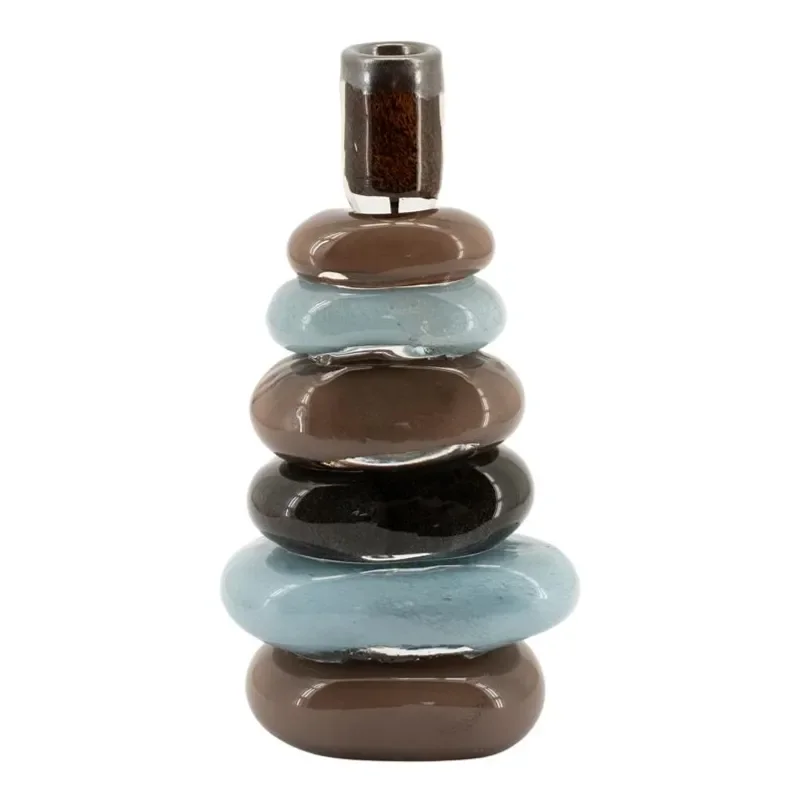 Toras 2 lysestake 13,5x10,5x32 cm glass multicolour