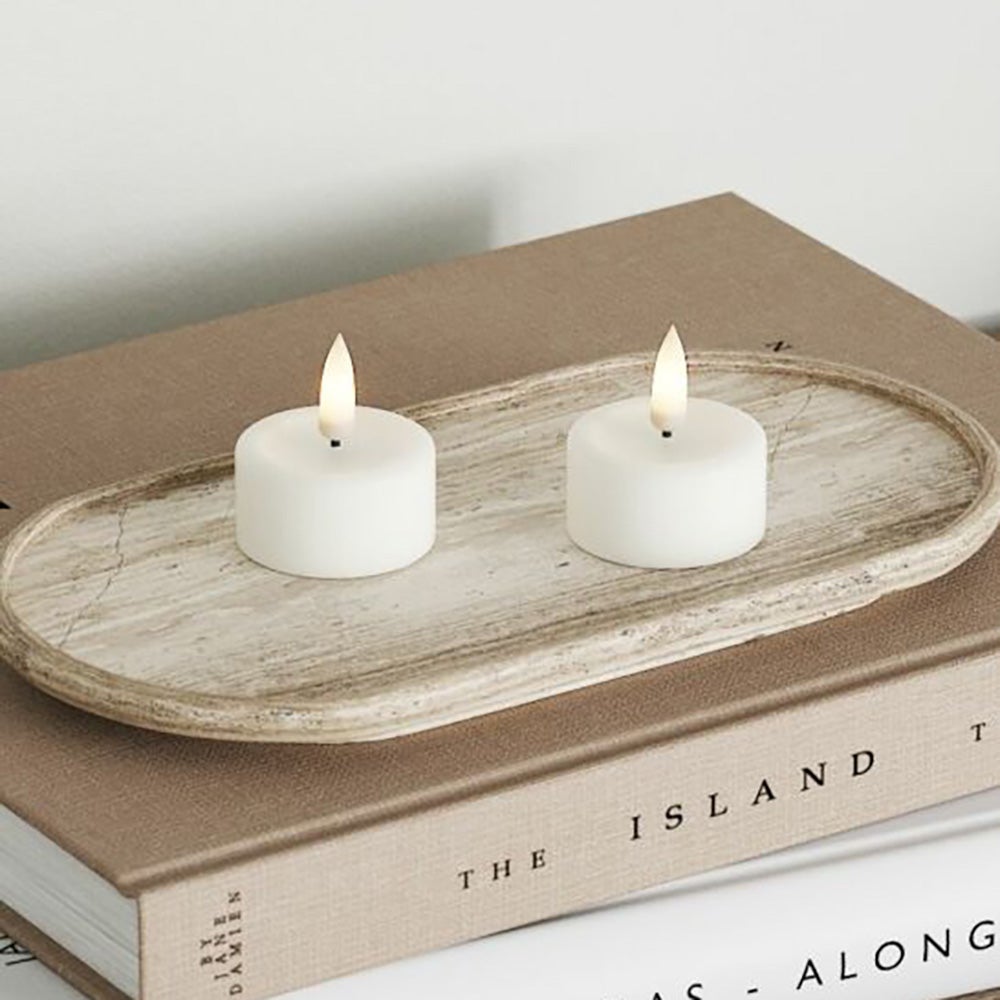 LED telys 2-pakning 4,1x4,5 cm hvit