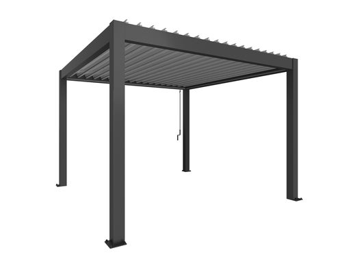 Pergola størrelse 3,5 x 3,5 metallic mørkegrå/sølv