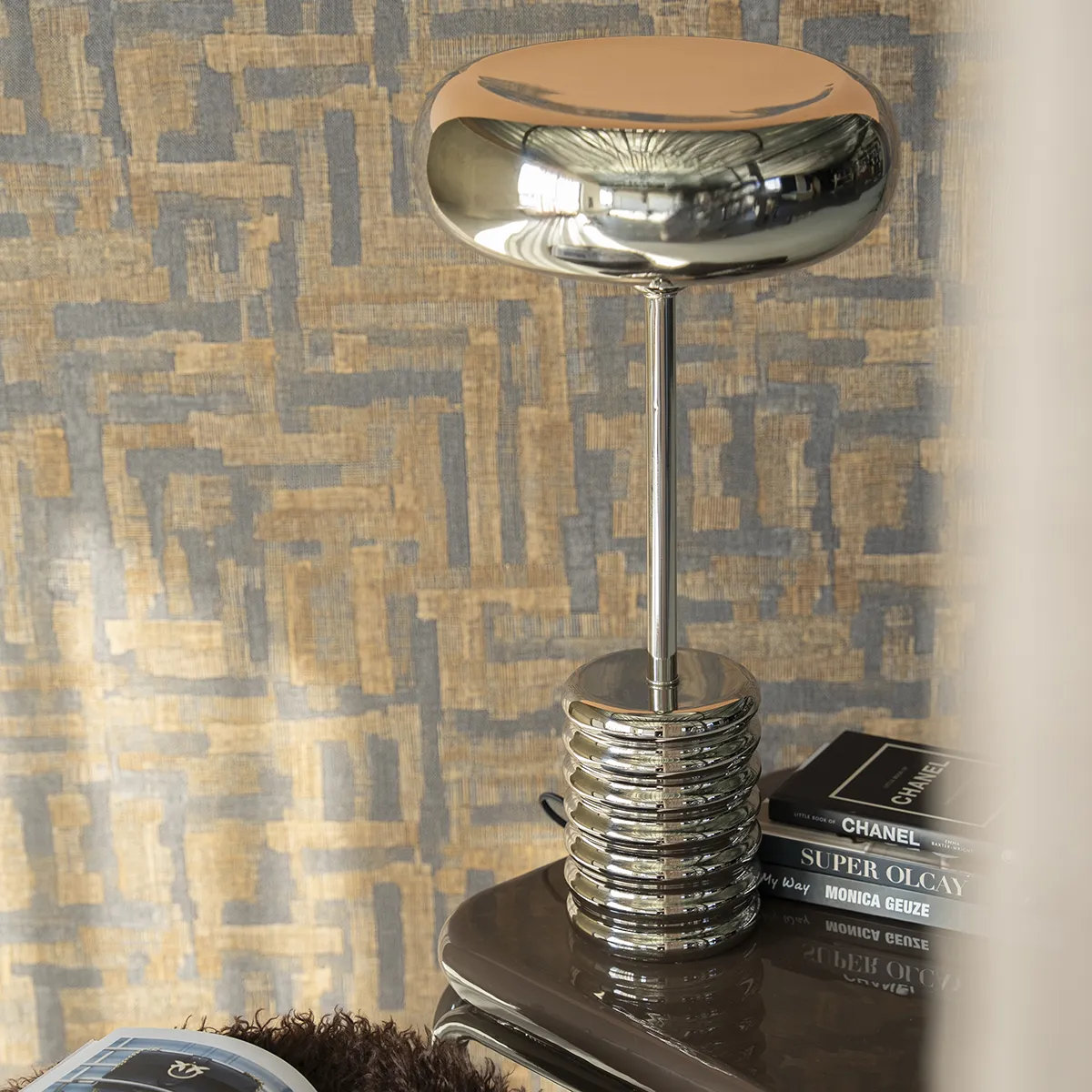 Bordlampe Chromeo Chrome H46 cm