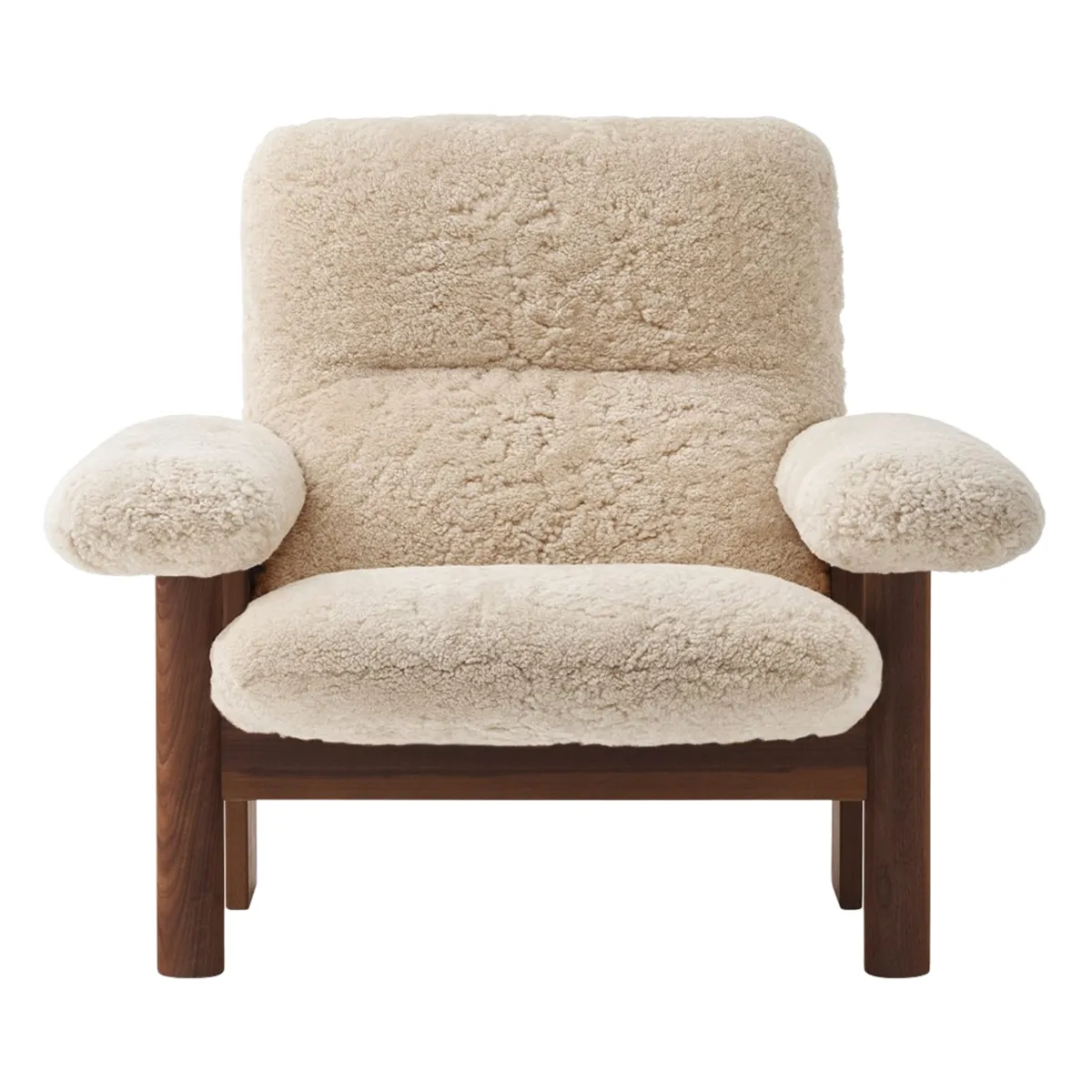 Brasilia loungestol mørkbeiset eik, Sheepskin Nevotex Nature