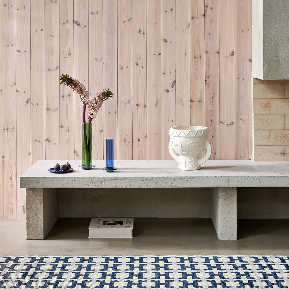 Tom teppe Ocean Blue/Cream/Blue Fog 70 x 300 cm