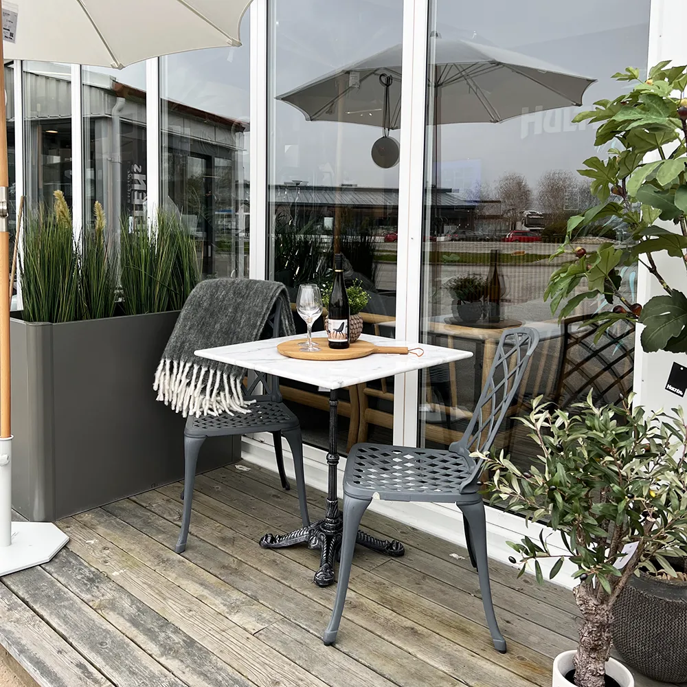 Loire marmorbord 70x70 cm hvit