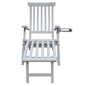 Lobby Deck Chair Hvit inkl. brett og regntrekk