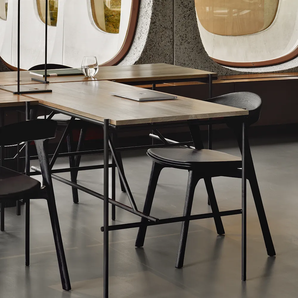 Bok Spisestol svart eik/black leather