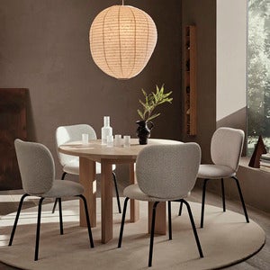 Rico Spisestol Black Soft Bouclé - Off-white/Sand